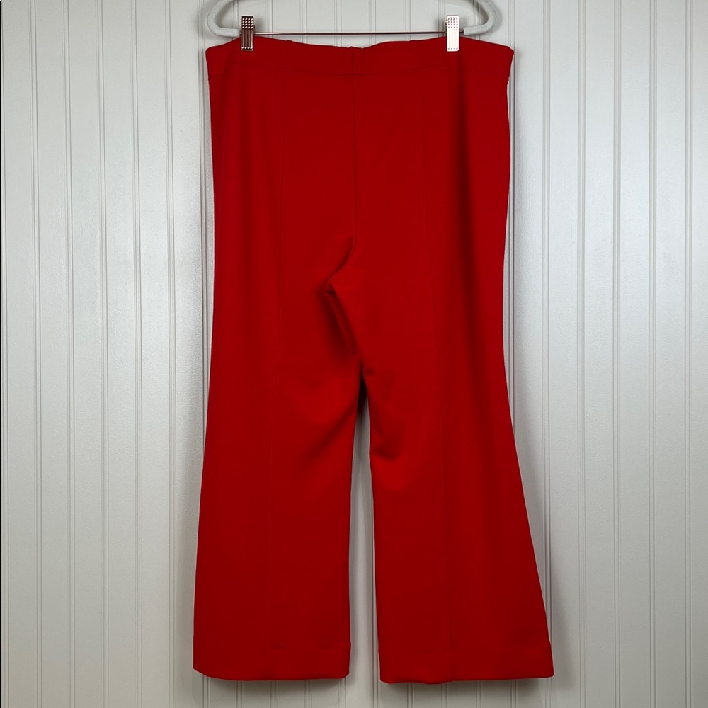 NWT Anthropologie Maeve The Margot Kick Flare Cropped Textured Red Pants XLP - Picture 5 of 11